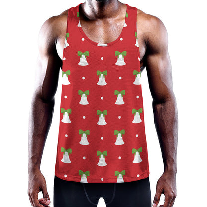 Cute Christmas Bell Pattern Print Training Tank Top