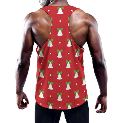 Cute Christmas Bell Pattern Print Training Tank Top