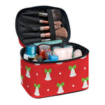 Cute Christmas Bell Pattern Print Travel Makeup Bag