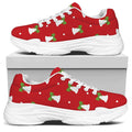 Cute Christmas Bell Pattern Print White Chunky Shoes