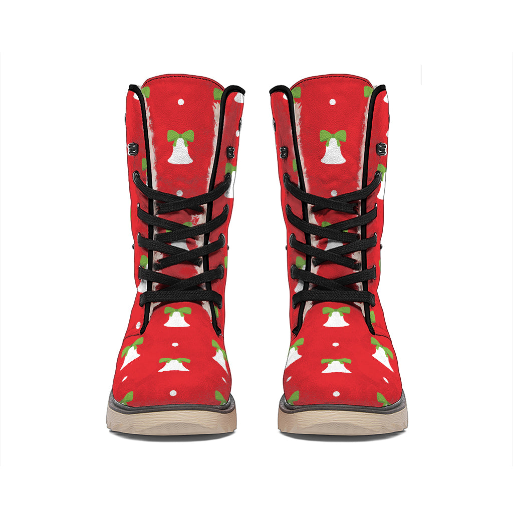 Cute Christmas Bell Pattern Print Winter Boots