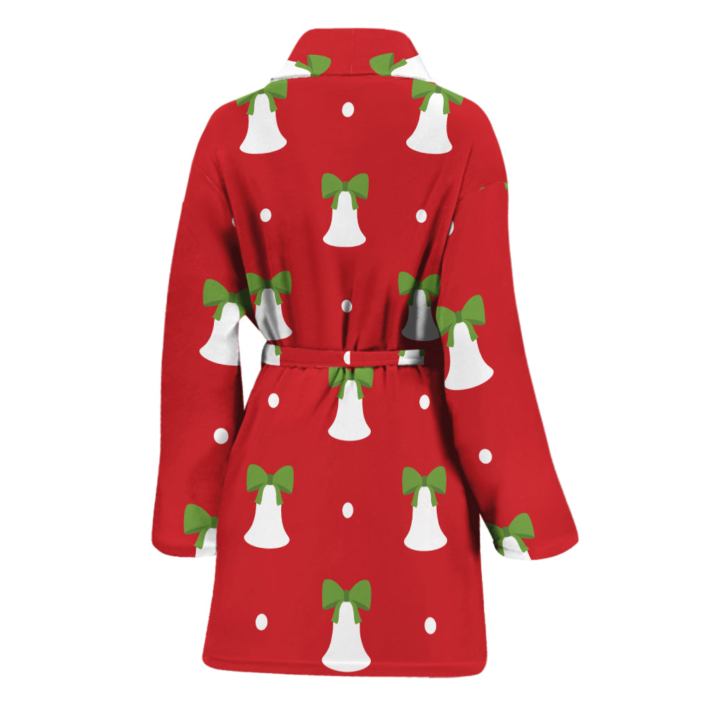 Cute Christmas Bell Pattern Print Women's Bathrobe