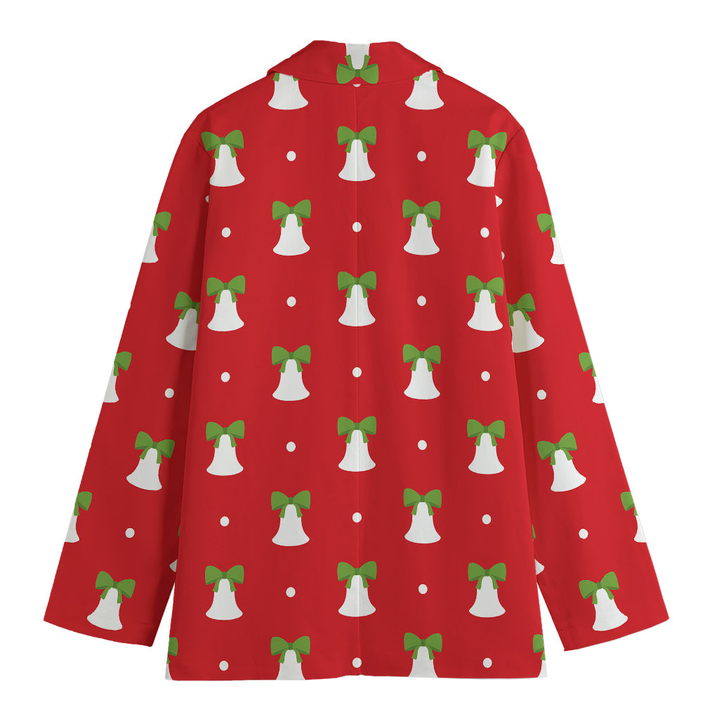 Cute Christmas Bell Pattern Print Women's Cotton Blazer