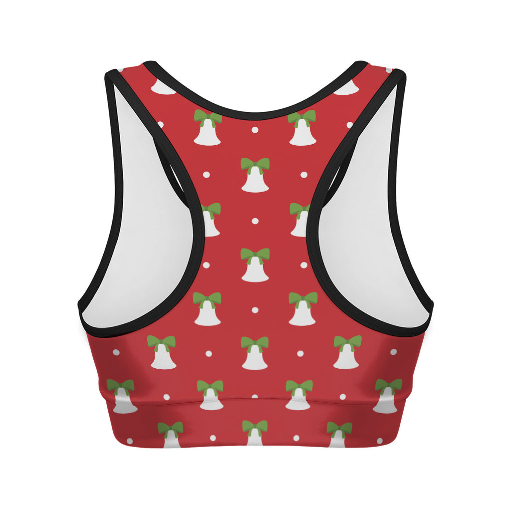 Cute Christmas Bell Pattern Print Women's Sports Bra