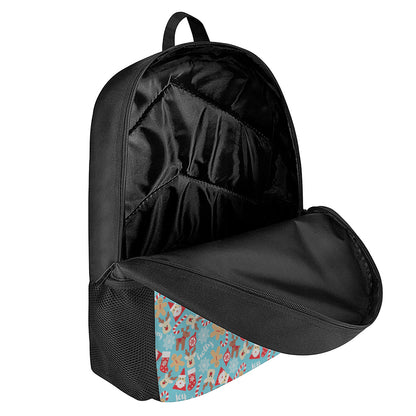 Cute Christmas Elements Pattern Print 17 Inch Backpack