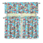 Cute Christmas Elements Pattern Print 3 Piece Kitchen Curtains