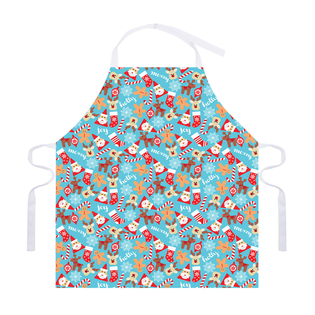 Cute Christmas Elements Pattern Print Adjustable Apron