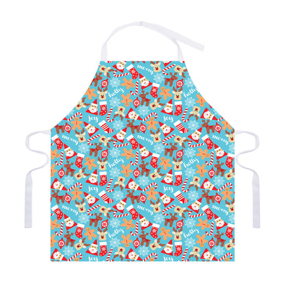 Cute Christmas Elements Pattern Print Adjustable Apron