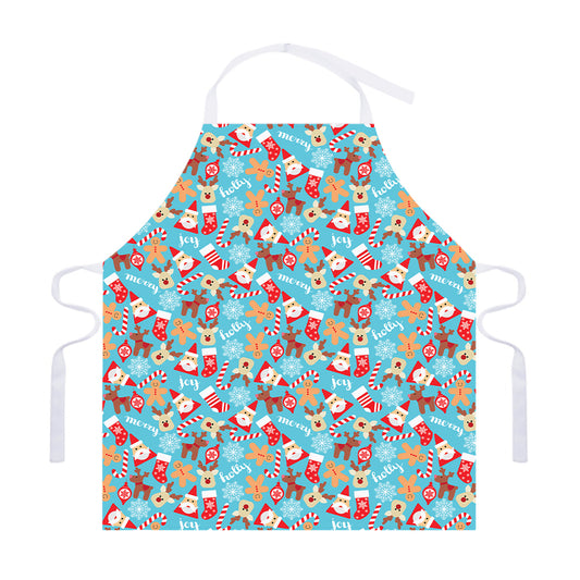 Cute Christmas Elements Pattern Print Adjustable Apron