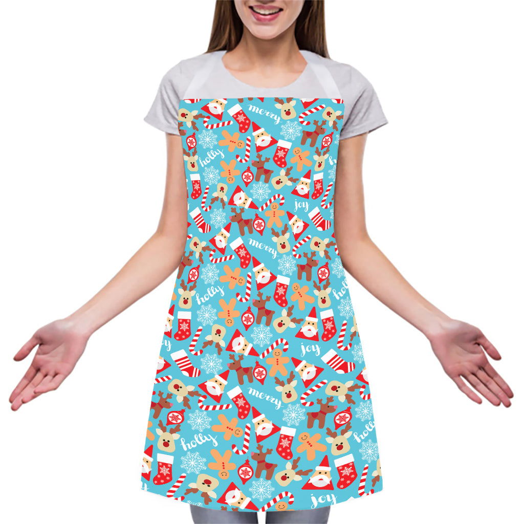 Cute Christmas Elements Pattern Print Adjustable Apron