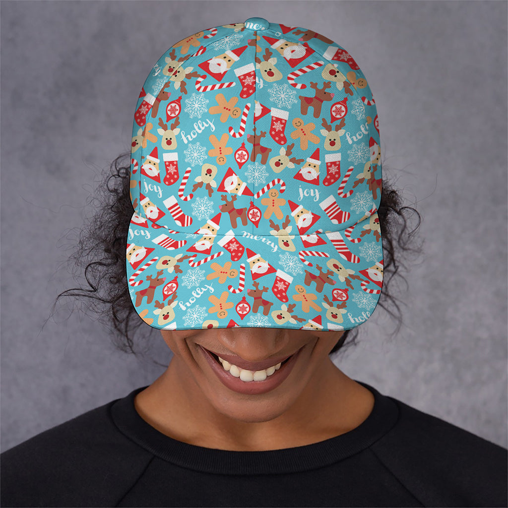Cute Christmas Elements Pattern Print Baseball Cap