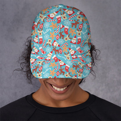 Cute Christmas Elements Pattern Print Baseball Cap