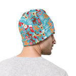Cute Christmas Elements Pattern Print Beanie