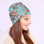Cute Christmas Elements Pattern Print Beanie