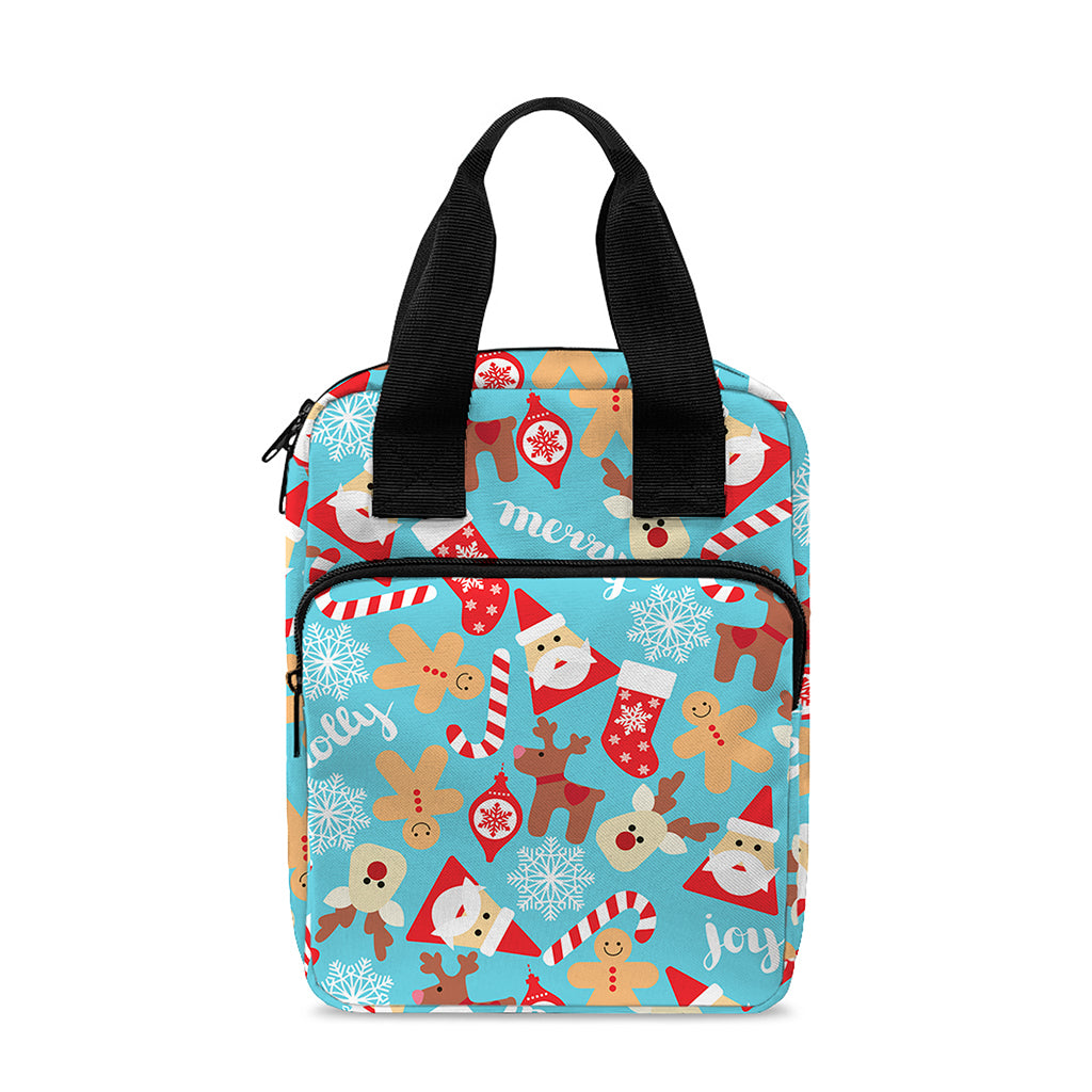 Cute Christmas Elements Pattern Print Bible Tote Bag