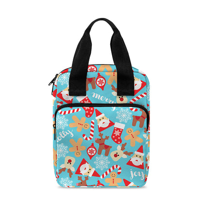 Cute Christmas Elements Pattern Print Bible Tote Bag