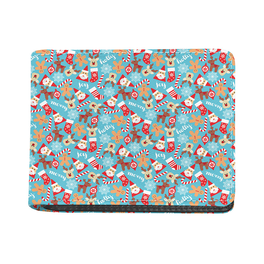 Cute Christmas Elements Pattern Print Bifold Wallet