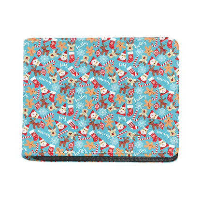 Cute Christmas Elements Pattern Print Bifold Wallet