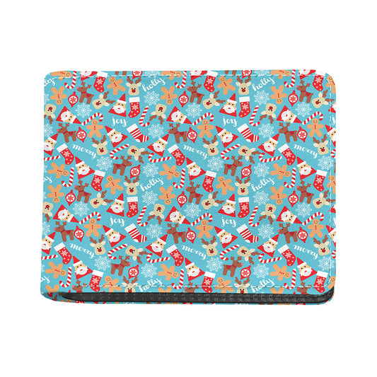 Cute Christmas Elements Pattern Print Bifold Wallet