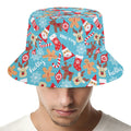 Cute Christmas Elements Pattern Print Bucket Hat