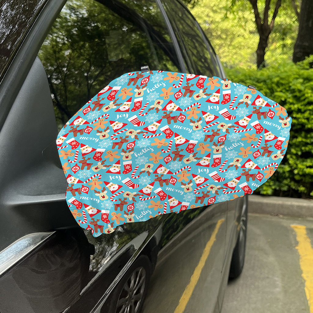 Cute Christmas Elements Pattern Print Car Side Mirror Covers