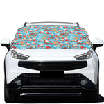 Cute Christmas Elements Pattern Print Car Windshield Snow Cover