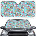 Cute Christmas Elements Pattern Print Car Windshield Sun Shade