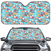 Cute Christmas Elements Pattern Print Car Windshield Sun Shade