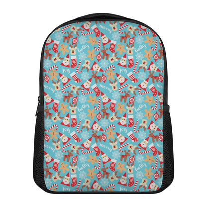 Cute Christmas Elements Pattern Print Casual Backpack