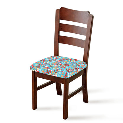 Cute Christmas Elements Pattern Print Chair Cushion Cover