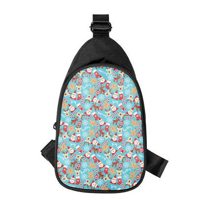 Cute Christmas Elements Pattern Print Chest Bag