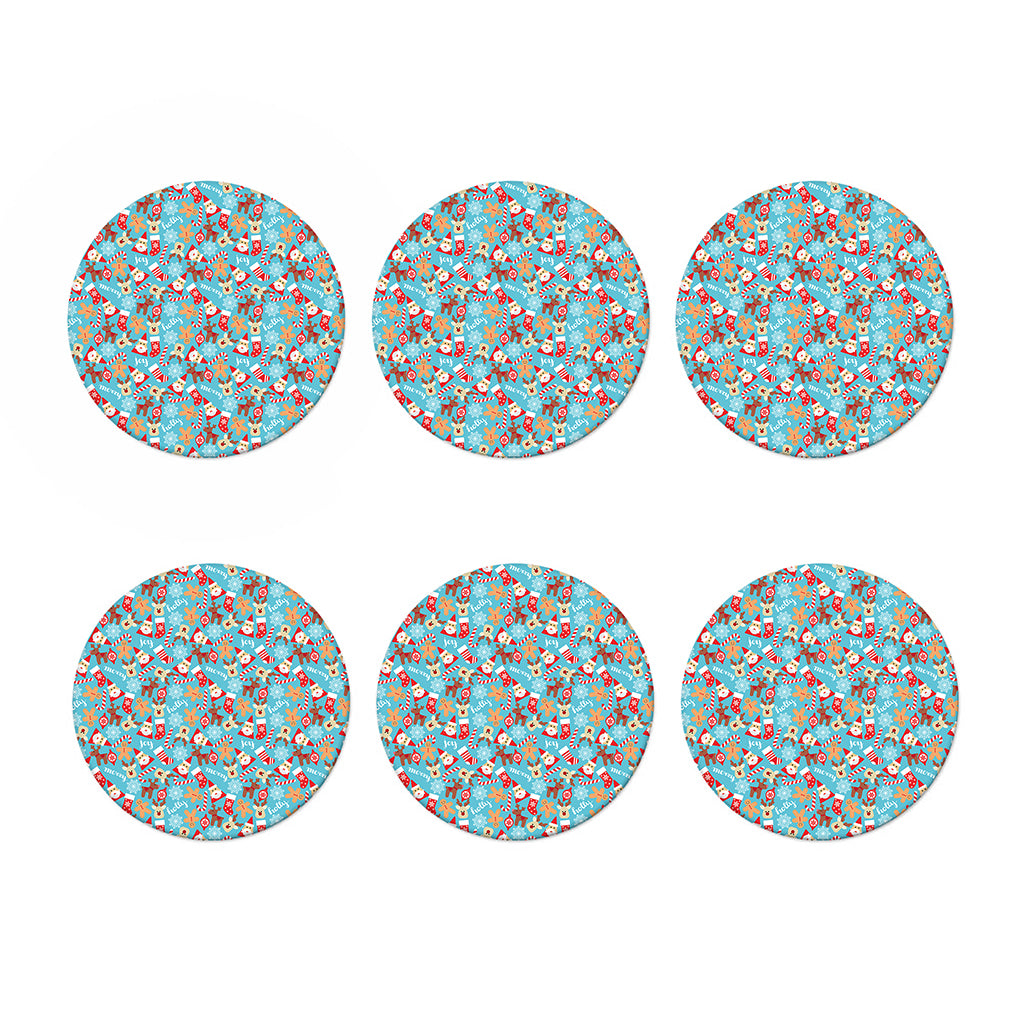 Cute Christmas Elements Pattern Print Coaster Set