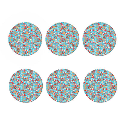 Cute Christmas Elements Pattern Print Coaster Set