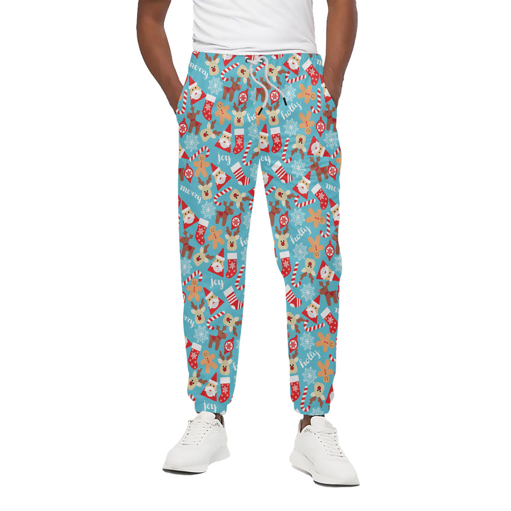 Cute Christmas Elements Pattern Print Cotton Pants