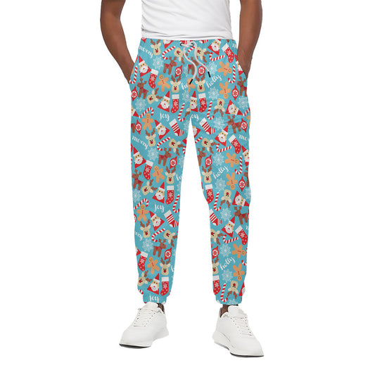 Cute Christmas Elements Pattern Print Cotton Pants