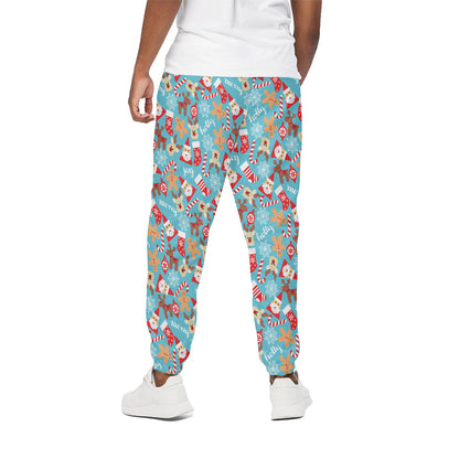 Cute Christmas Elements Pattern Print Cotton Pants