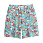 Cute Christmas Elements Pattern Print Cotton Shorts