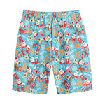 Cute Christmas Elements Pattern Print Cotton Shorts