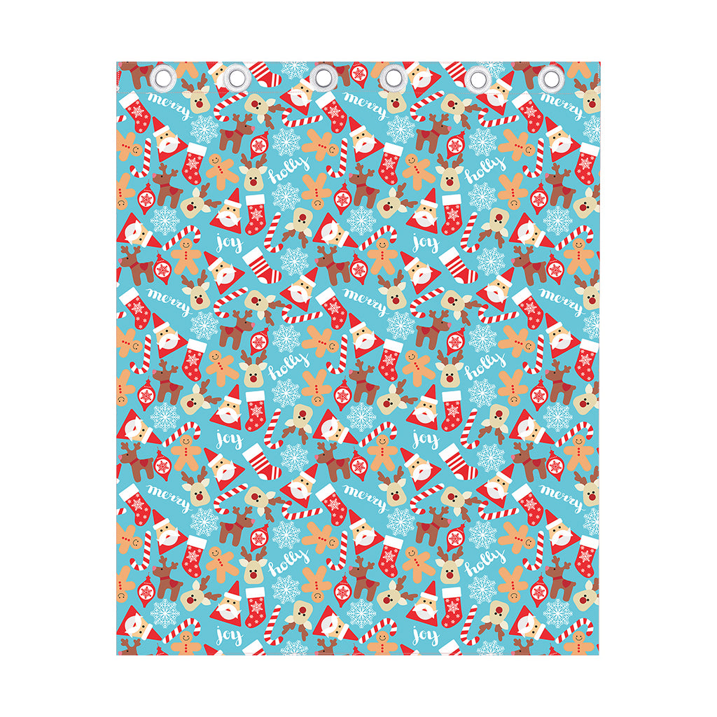 Cute Christmas Elements Pattern Print Curtain