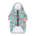 Cute Christmas Elements Pattern Print Dog Zip Up Hoodie
