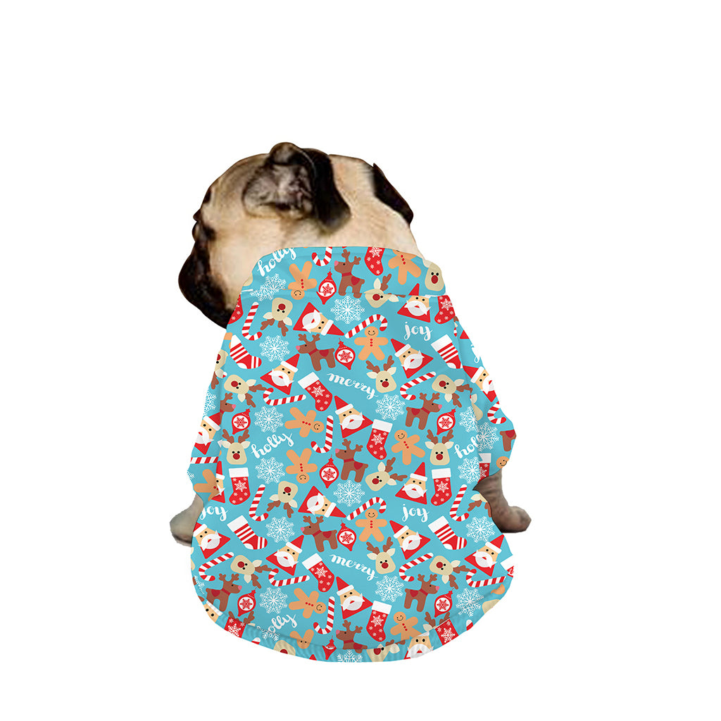Cute Christmas Elements Pattern Print Dog Zip Up Jacket