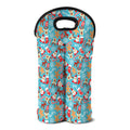 Cute Christmas Elements Pattern Print Double Neoprene Wine Tote
