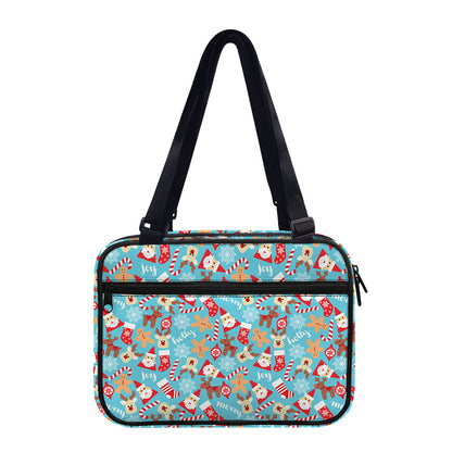 Cute Christmas Elements Pattern Print Double Strap Bible Bag