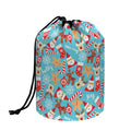 Cute Christmas Elements Pattern Print Drawstring Makeup Bag