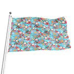 Cute Christmas Elements Pattern Print Flag