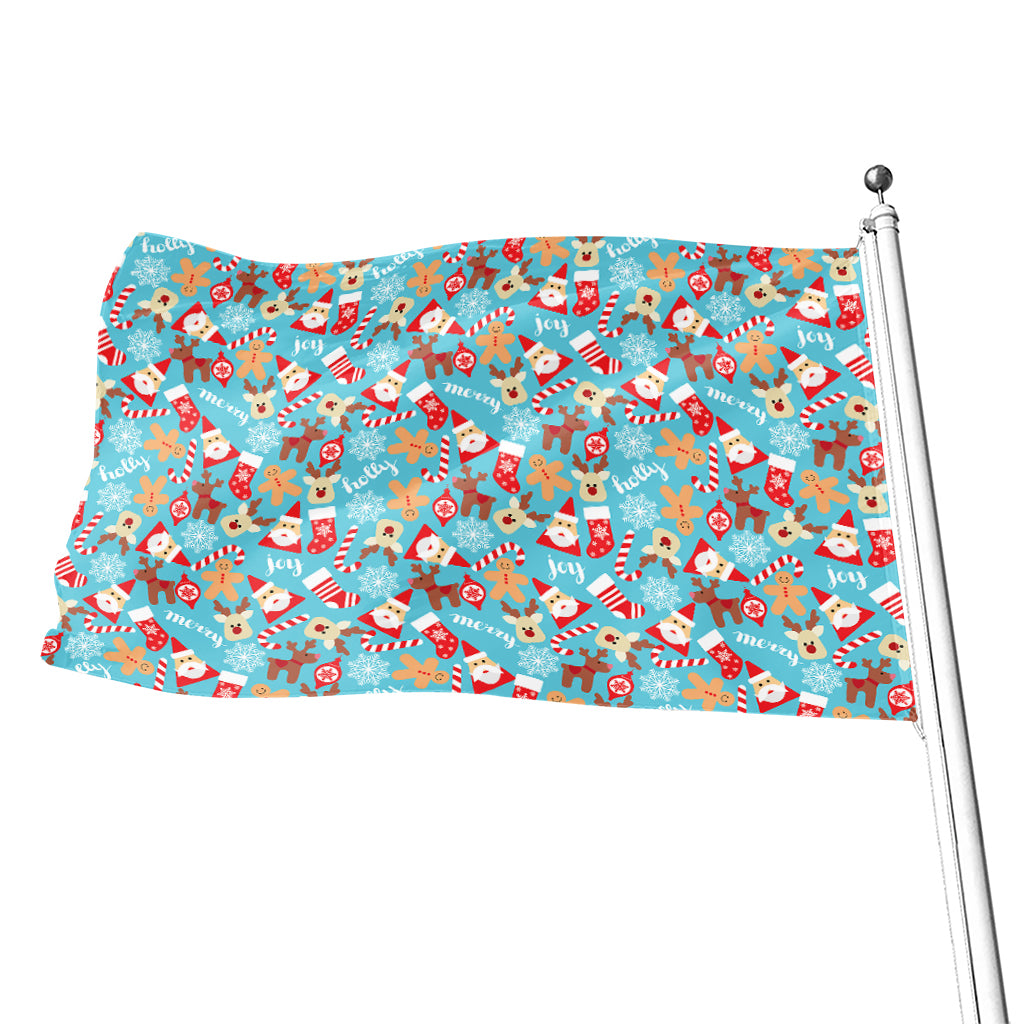 Cute Christmas Elements Pattern Print Flag