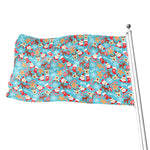 Cute Christmas Elements Pattern Print Flag