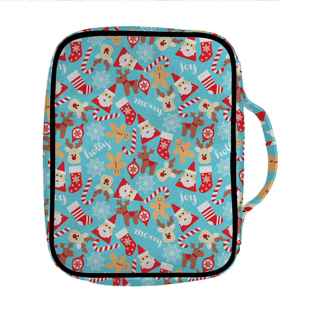Cute Christmas Elements Pattern Print Front Pocket Bible Bag
