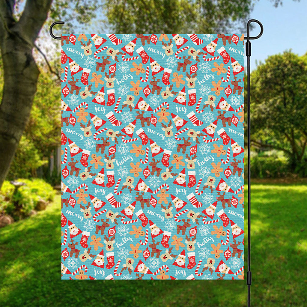Cute Christmas Elements Pattern Print Garden Flag