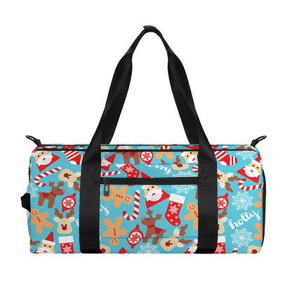 Cute Christmas Elements Pattern Print Gym Bag